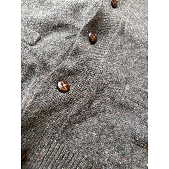 J.Crew Speckled Lambs Wool Shawl Collar Cardigan Sweater S preppy quiet luxury - Picture 3 of 9